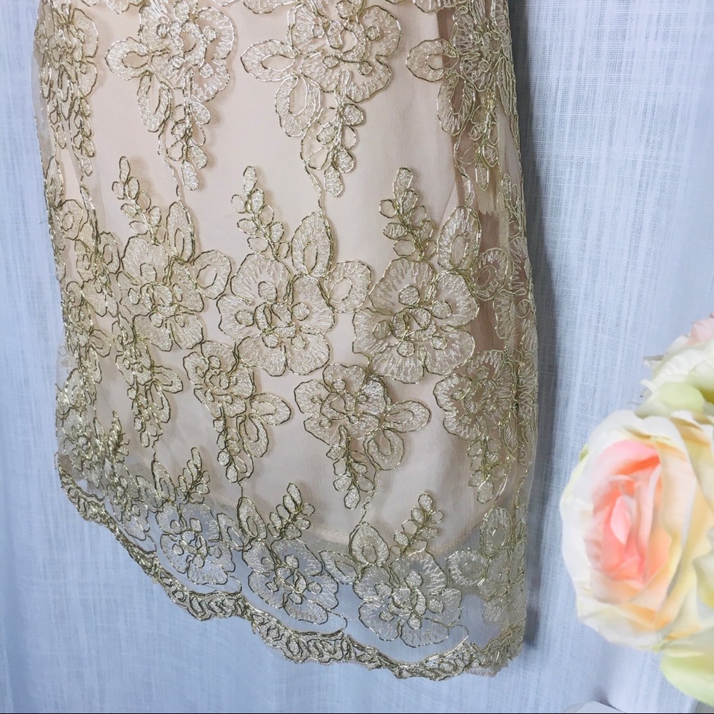 Gold Lace Dress